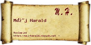 Máj Harald névjegykártya